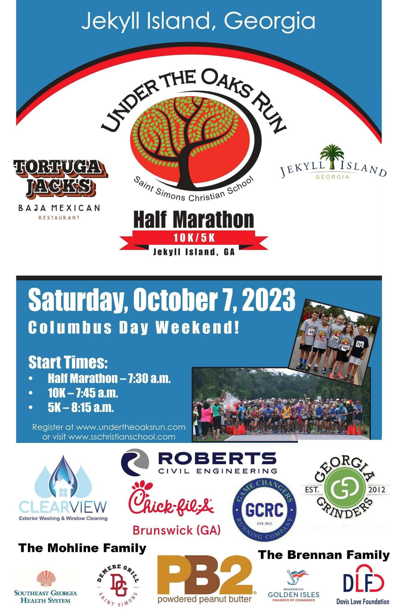 2023 Under the Oaks Run Half Marathon 10K 5K