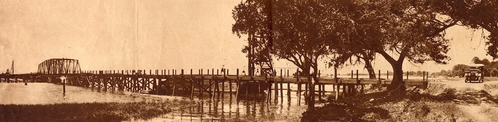 Section of the Brunswick-St Simons causeway 1924